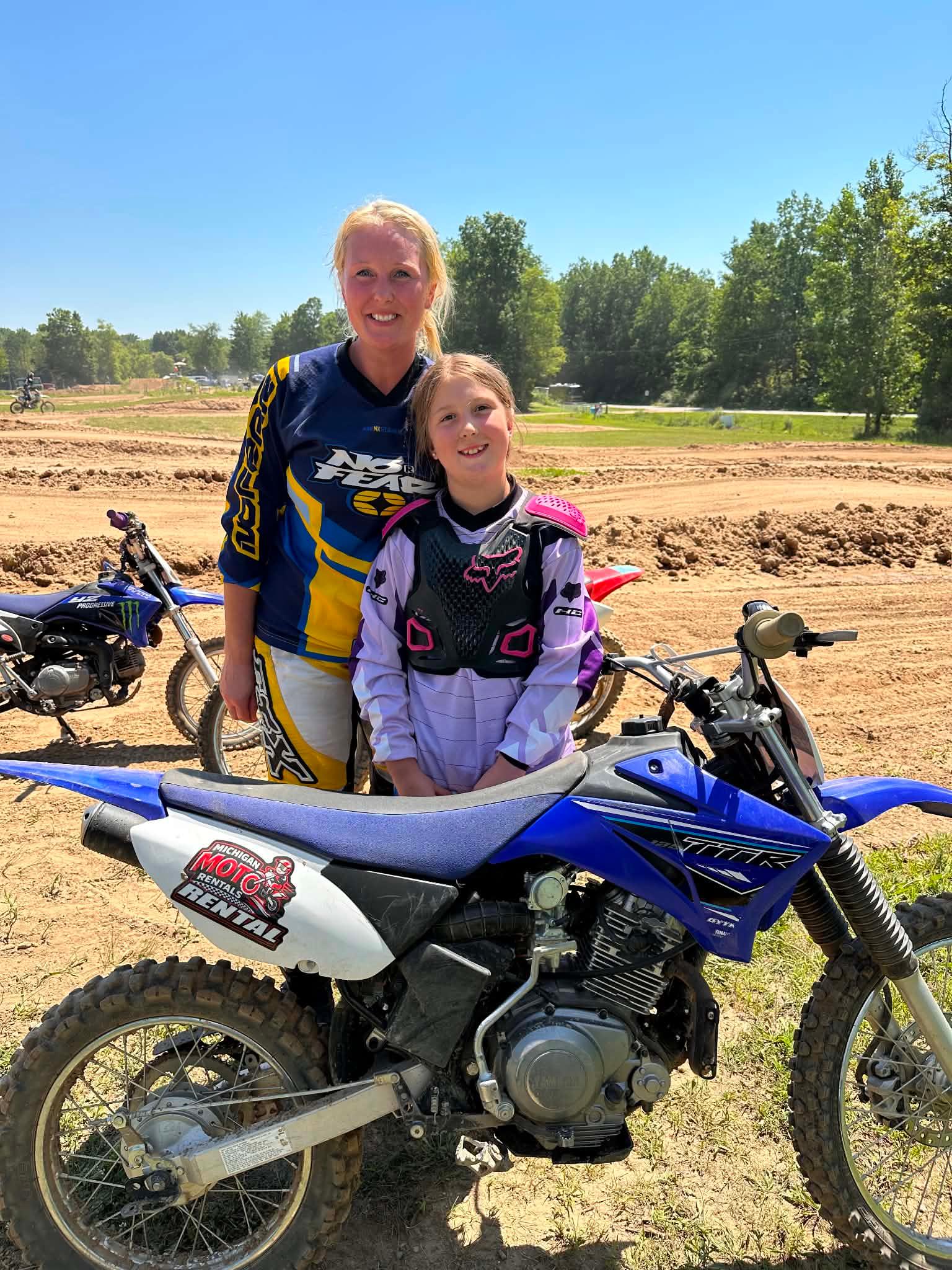 Young rider on a rental dirt bike