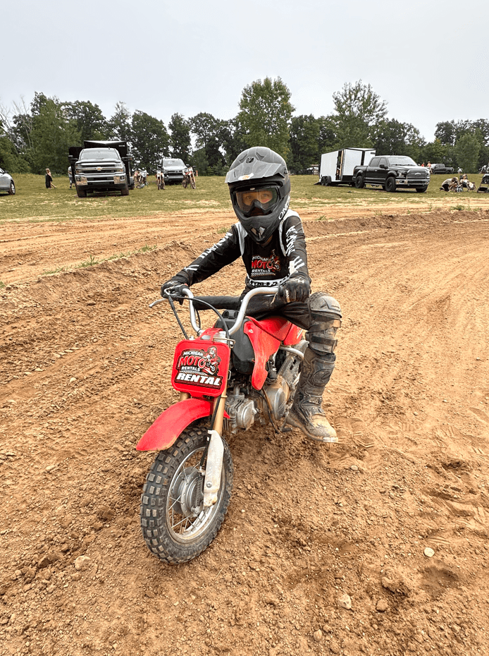 Young rider on the kids track