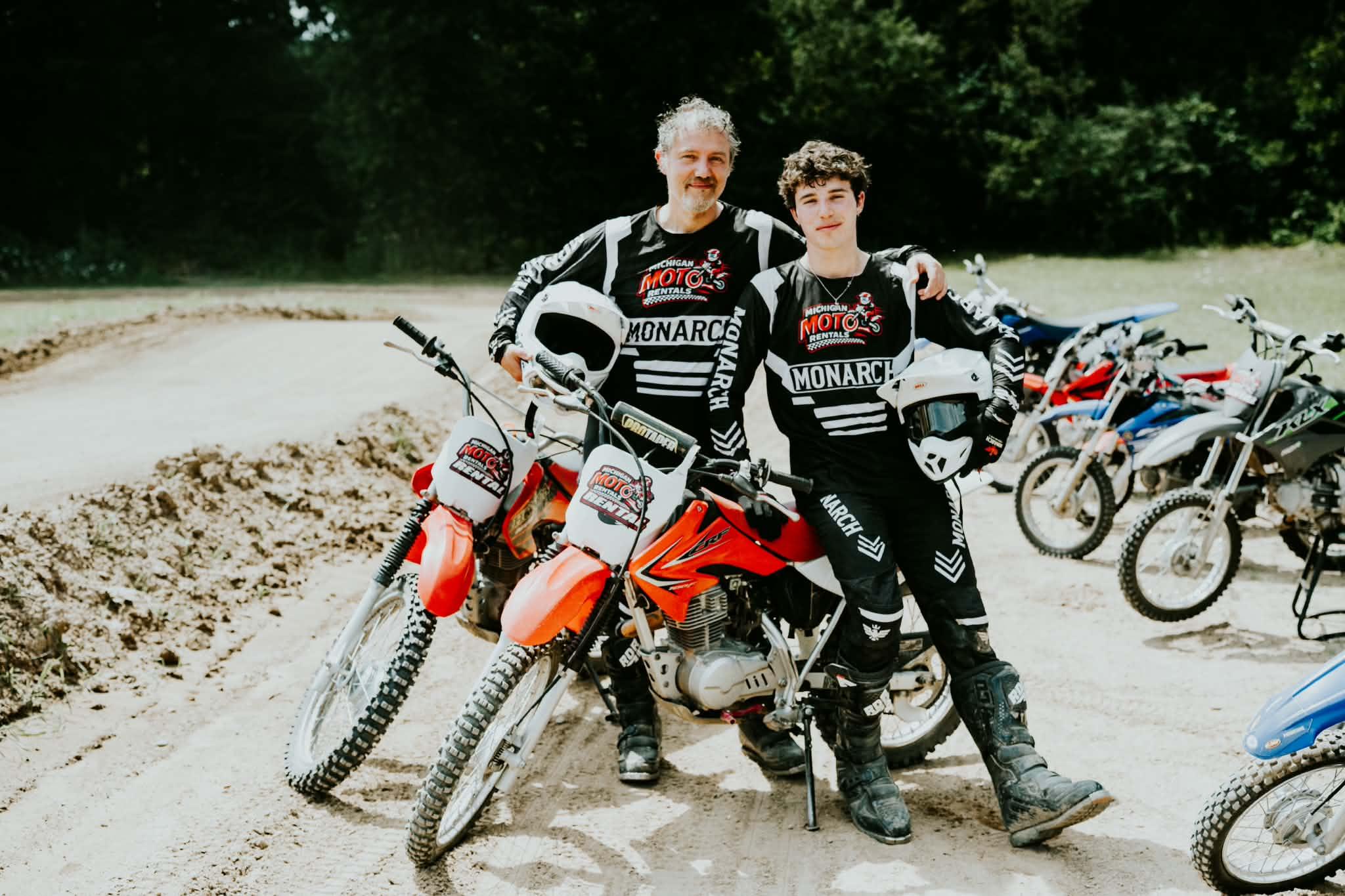 Rider tearing around the motocross track
